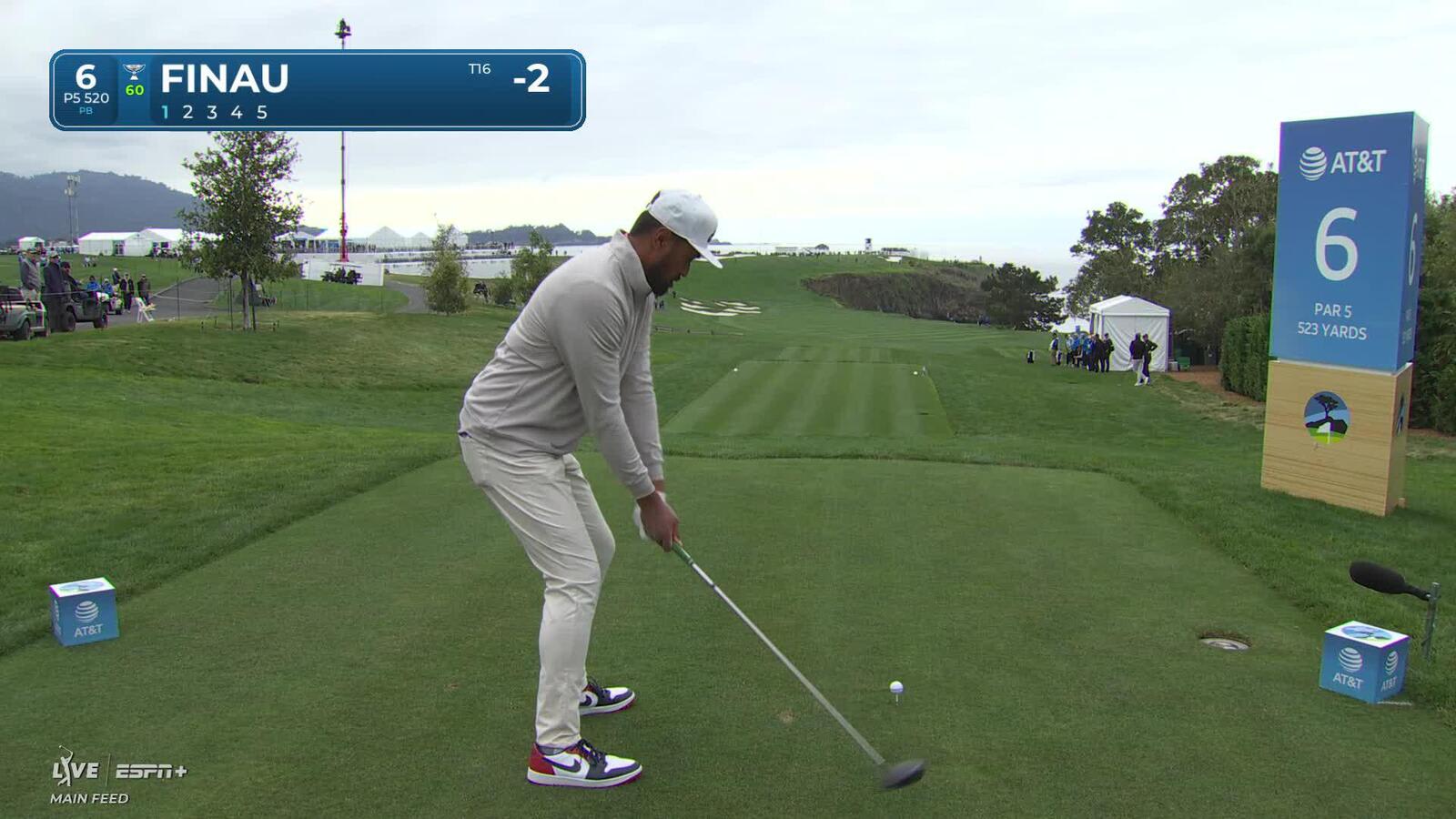 Tony Finau | Round 1 | 6th hole | Shot 1 | 2025 AT&T Pebble Beach