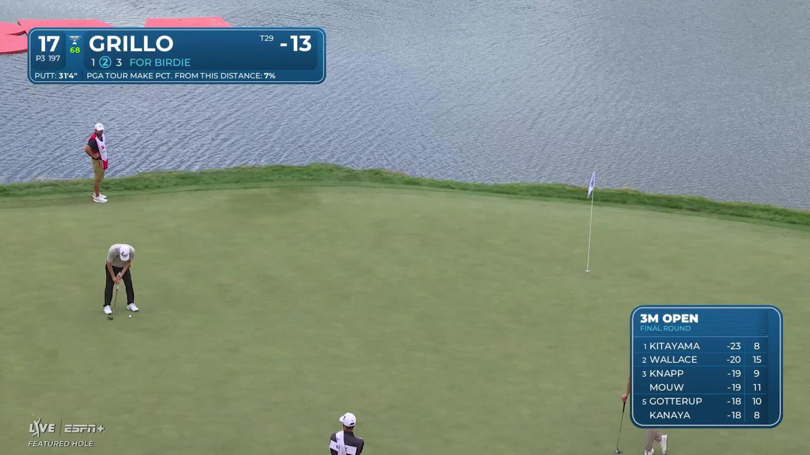 Emiliano Grillo | Round 4 | 17th hole | Shot 2 | 2025 3M Open