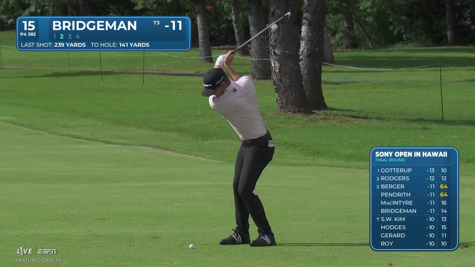 Brigdeman Jacob Bridgeman | Round 4 | 15th hole | Shot 2 | 2026 Sony Open