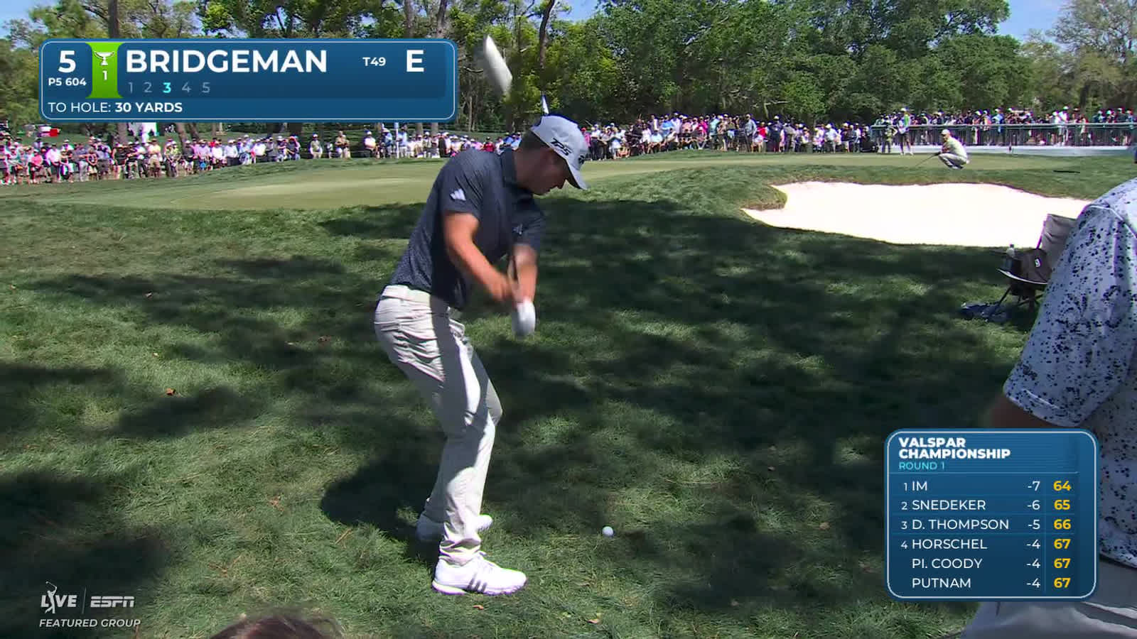 Jacob Bridgeman | Round 1 | 5th hole | Shot 3 | 2026 Valspar