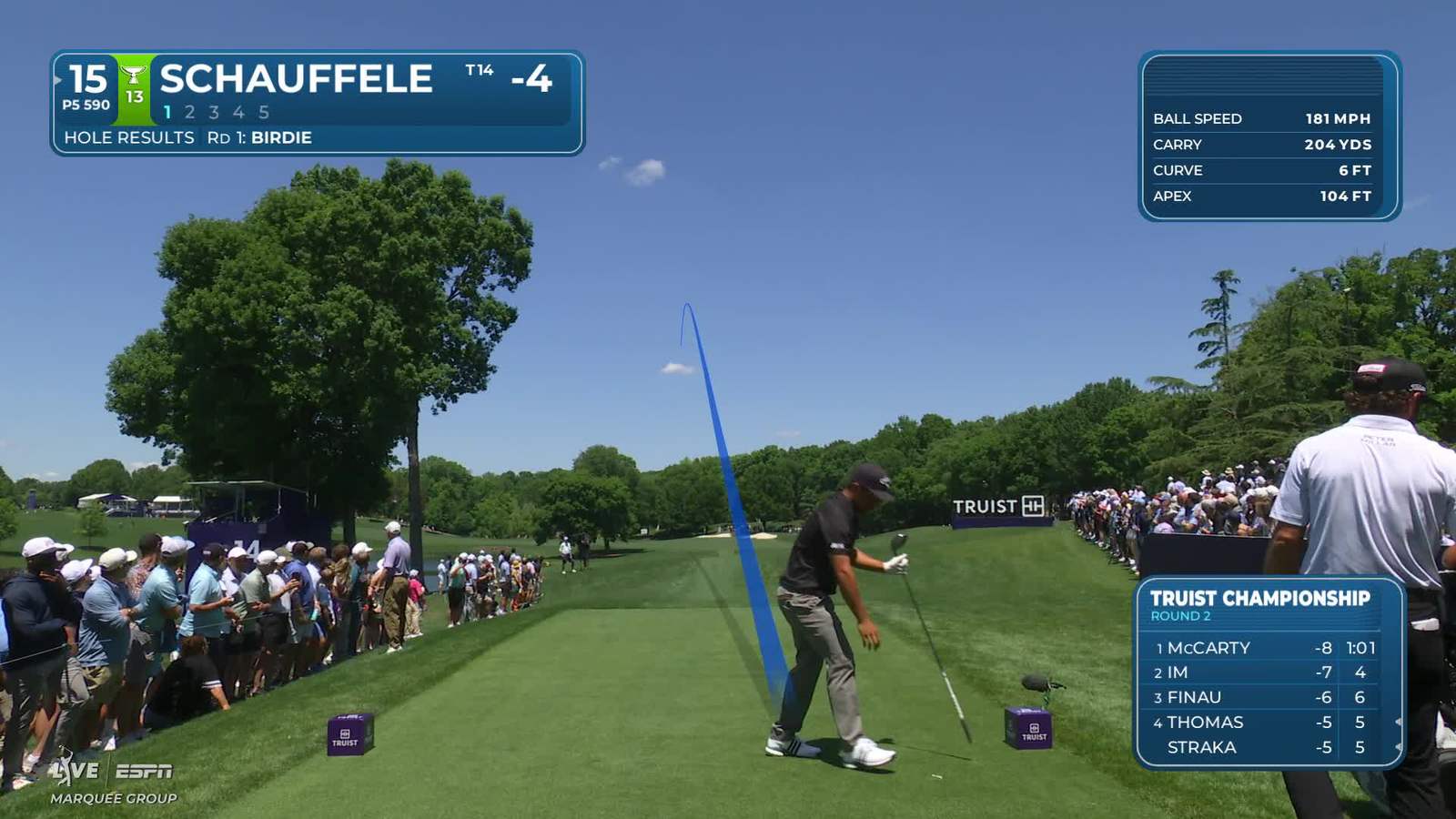 Xander Schauffele | Round 2 | 15th hole | Shot 1 | 2026 Truist Championship
