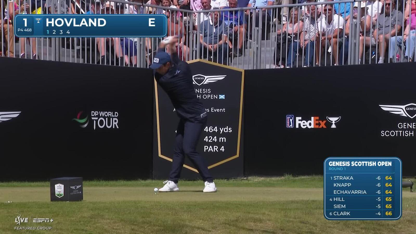 Viktor Hovland | Round 1 | 1st hole | Shot 1 | 2025 Genesis Scottish Open