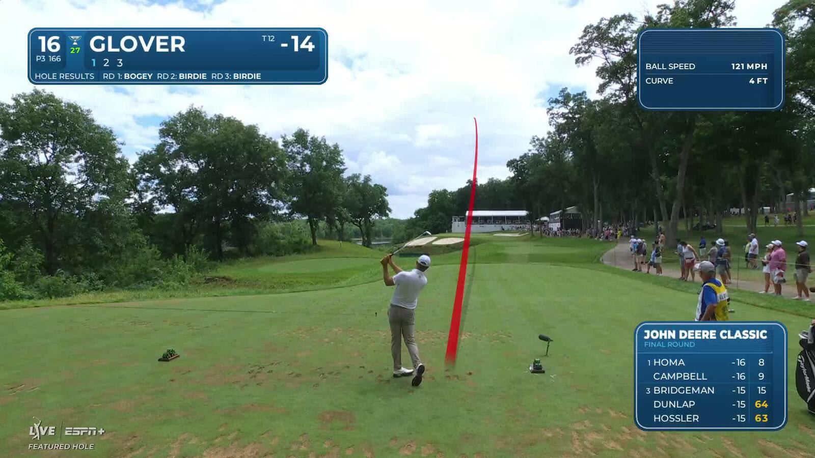 Lucas Glover | Round 4 | 16th hole | Shot 1 | 2025 John Deere