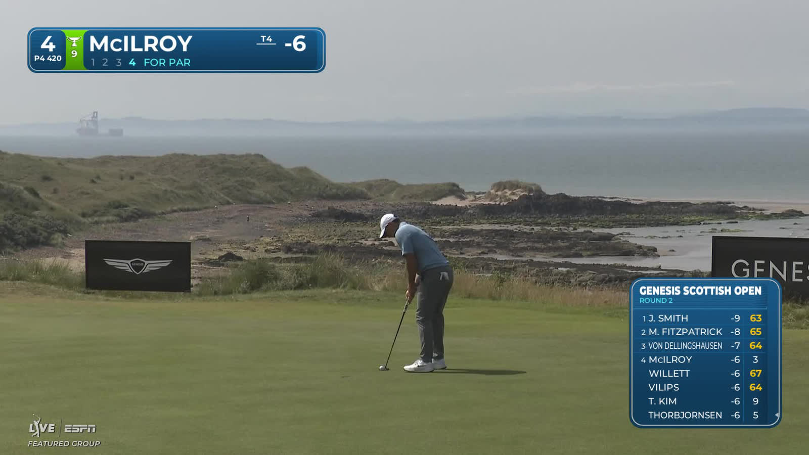 Rory McIlroy | Round 2 | 4th hole | Shot 4 | 2026 Genesis Scottish Open