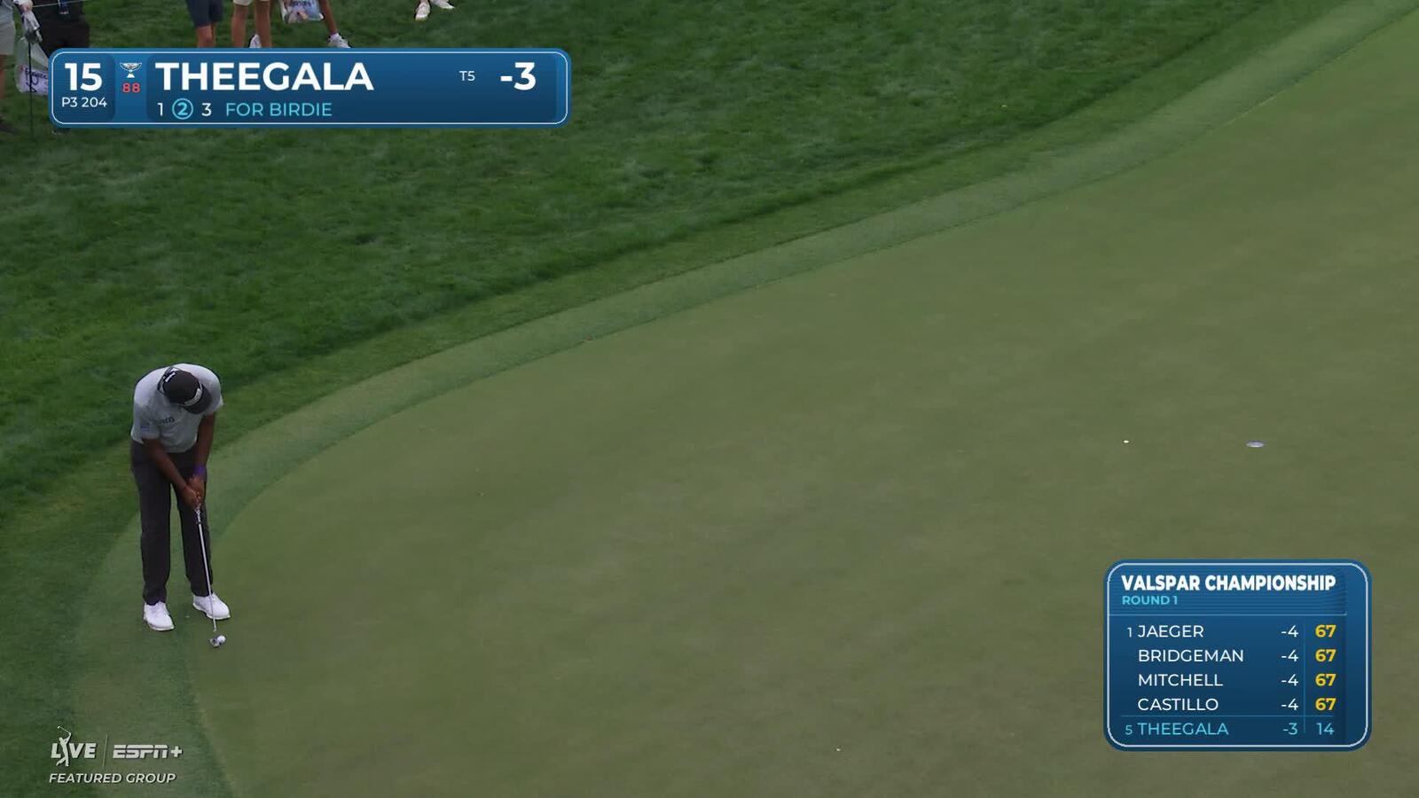 Sahith Theegala | Round 1 | 15th hole | Shot 2 | 2025 Valspar