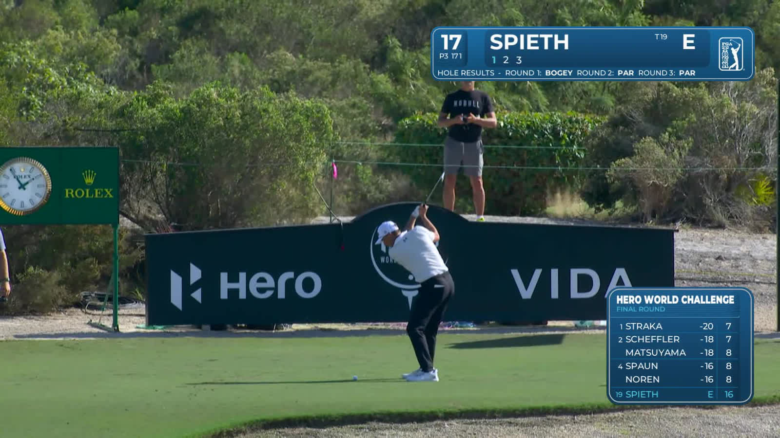 Jordan Spieth | Round 4 | 17th hole | Shot 1 | 2025 Hero World Challenge