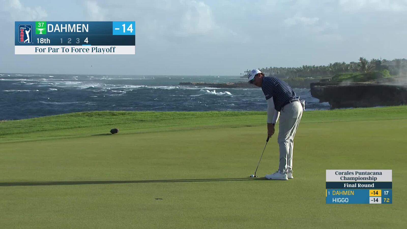 Joel Dahmen | Round 4 | 18th hole | Shot 4 | 2025 Corales Puntacana