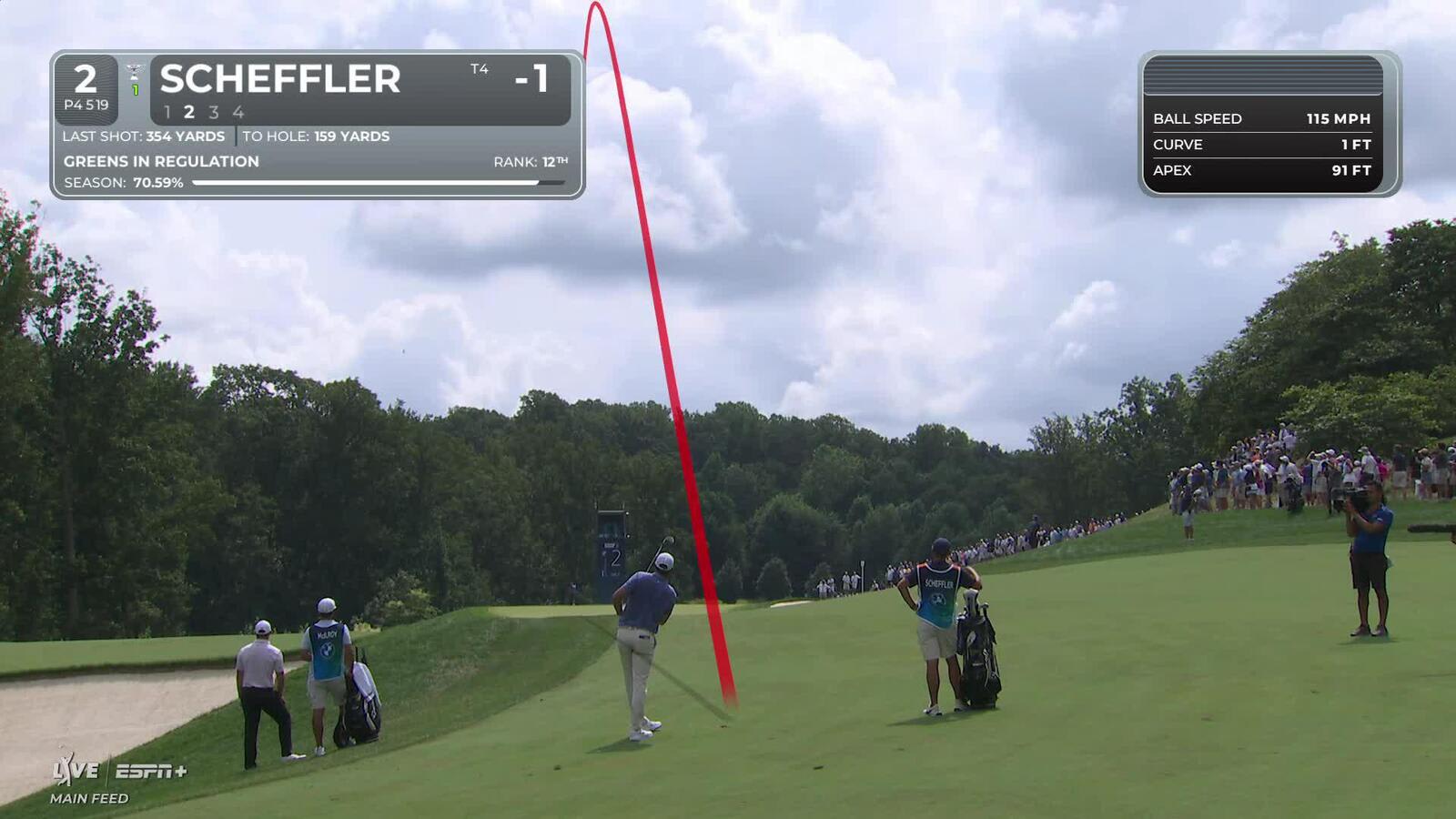 Scottie Scheffler | Round 1 | 2nd hole | Shot 2 | 2025 BMW Championship