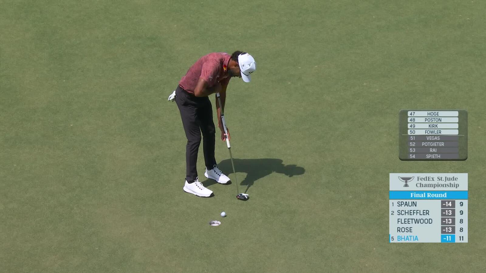 Akshay Bhatia | Round 4 | 12th hole | Shot 4 | 2025 FedEx St. Jude