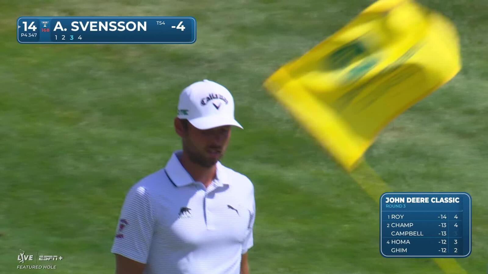 Adam Svensson | Round 3 | 14th hole | Shot 3 | 2025 John Deere