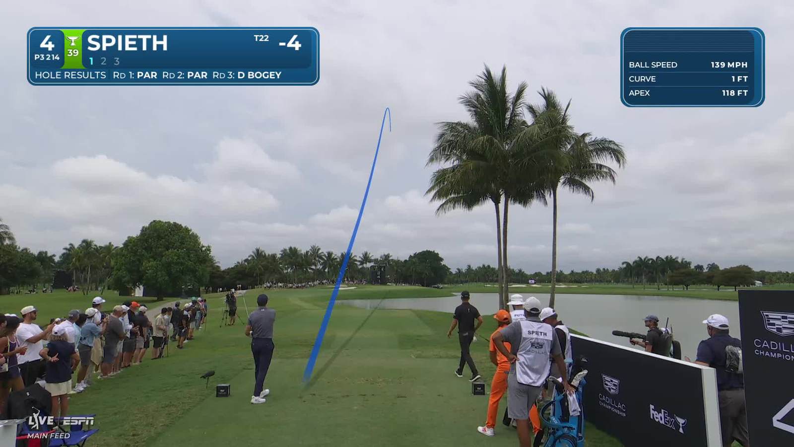 Jordan Spieth | Round 4 | 4th hole | Shot 1 | 2026 Cadillac