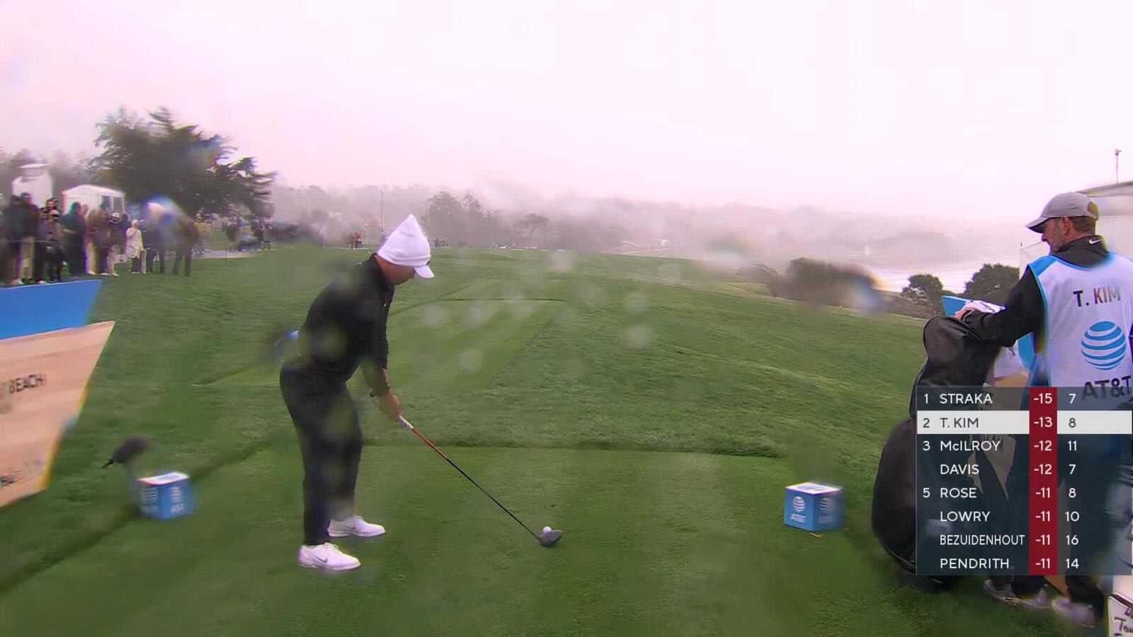 Tom Kim | Round 3 | 9th hole | Shot 1 | 2025 AT&T Pebble Beach