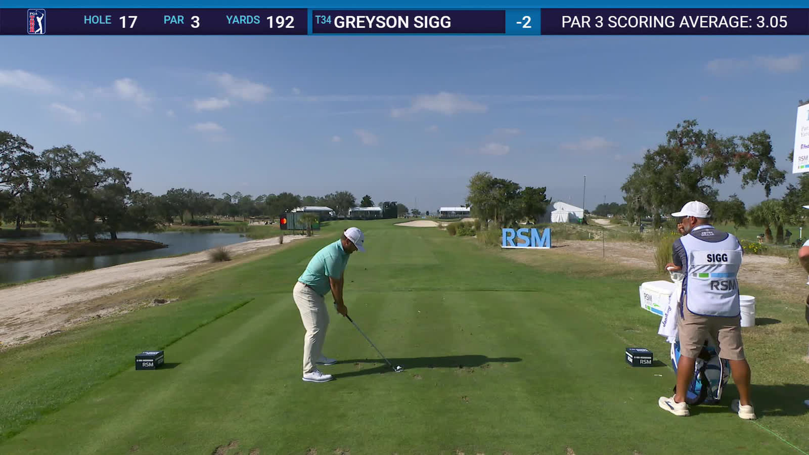 Greyson Sigg | Round 1 | 17th hole | Shot 1 | 2025 The RSM Classic