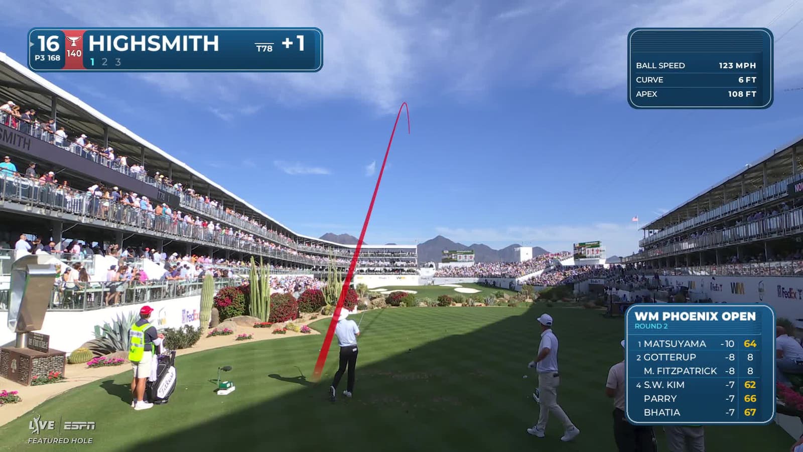 Joe Highsmith | Round 2 | 16th hole | Shot 1 | 2026 WM Phoenix Open