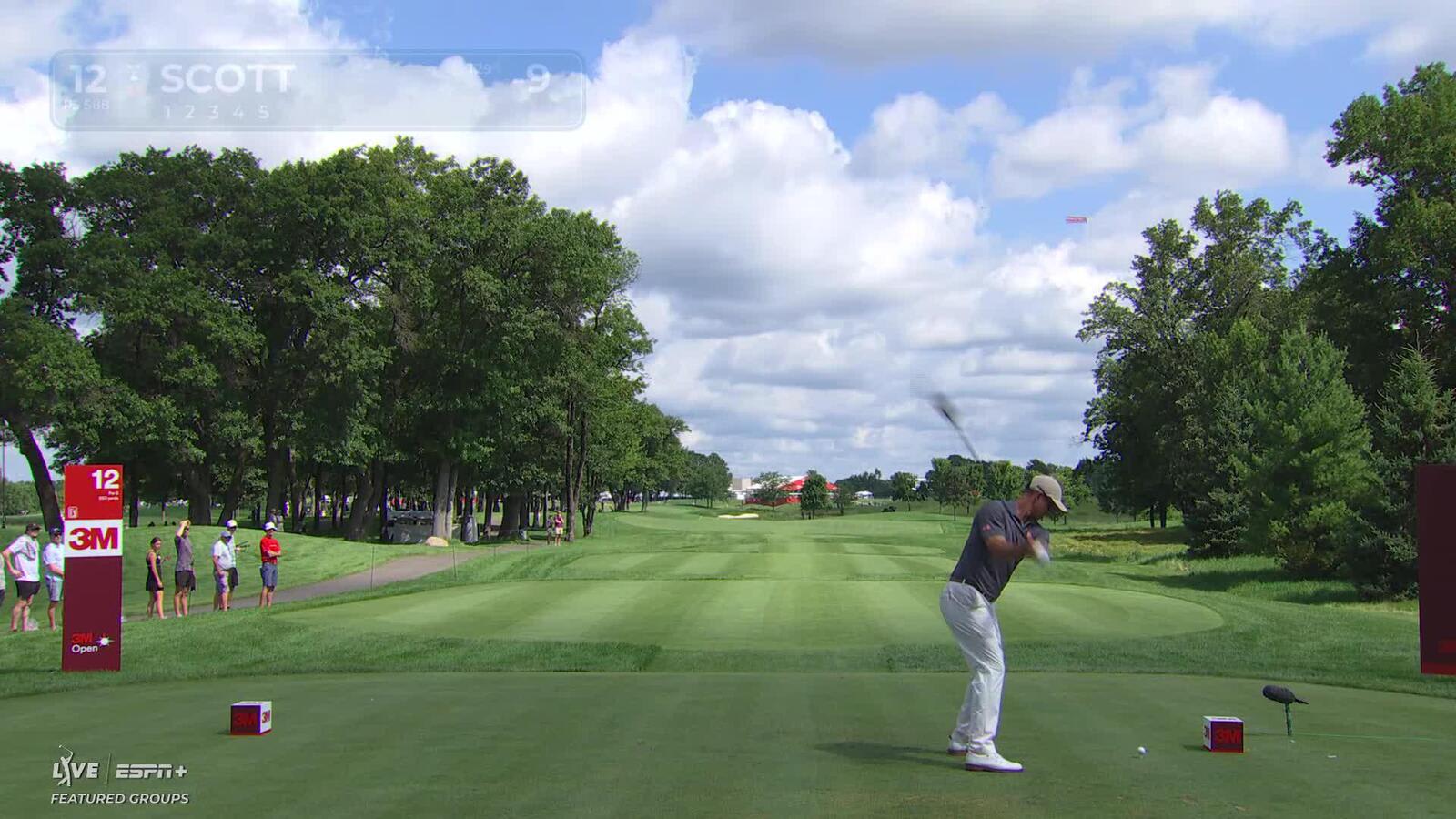 Adam Scott | Round 3 | 12th hole | Shot 1 | 2025 3M Open