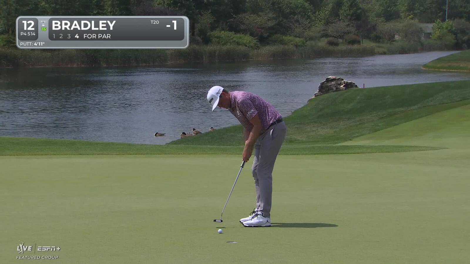 Keegan Bradley | Round 4 | 12th hole | Shot 4 | 2025 BMW Championship