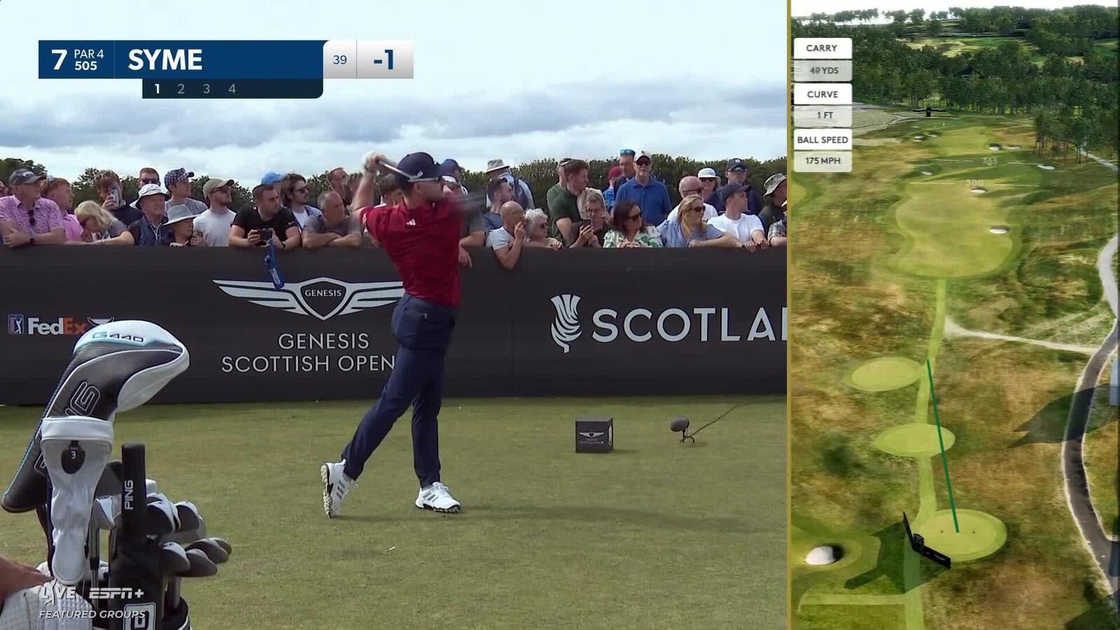 Connor Syme | Round 1 | 7th hole | Shot 1 | 2025 Genesis Scottish Open