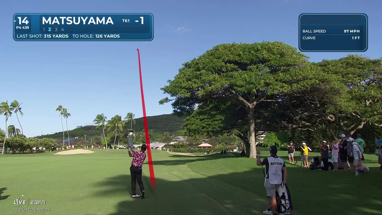 Hideki Matsuyama | Round 2 | 14th hole | Shot 2 | 2026 Sony Open
