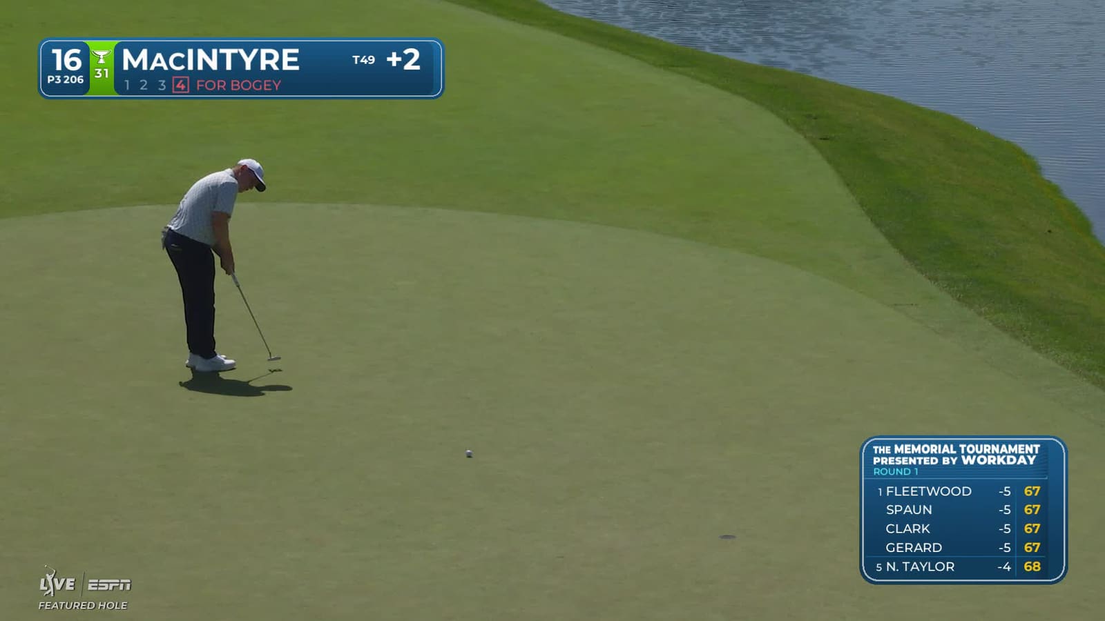 Robert MacIntyre | Round 1 | 16th hole | Shot 5 | 2026 the Memorial