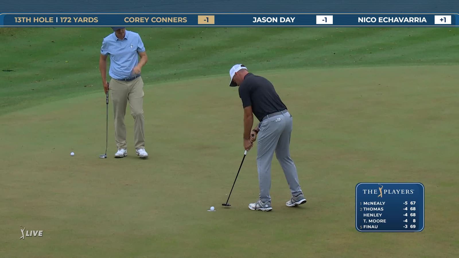 Corey Conners | Round 1 | 13th hole | Shot 3 | 2026 THE PLAYERS