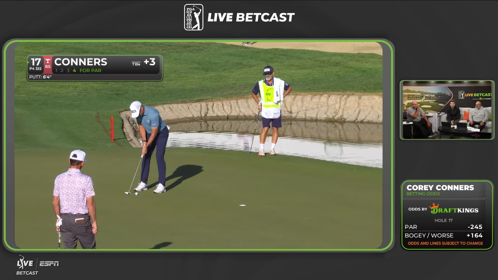 Corey Conners | Round 2 | 17th hole | Shot 4 | 2026 WM Phoenix Open