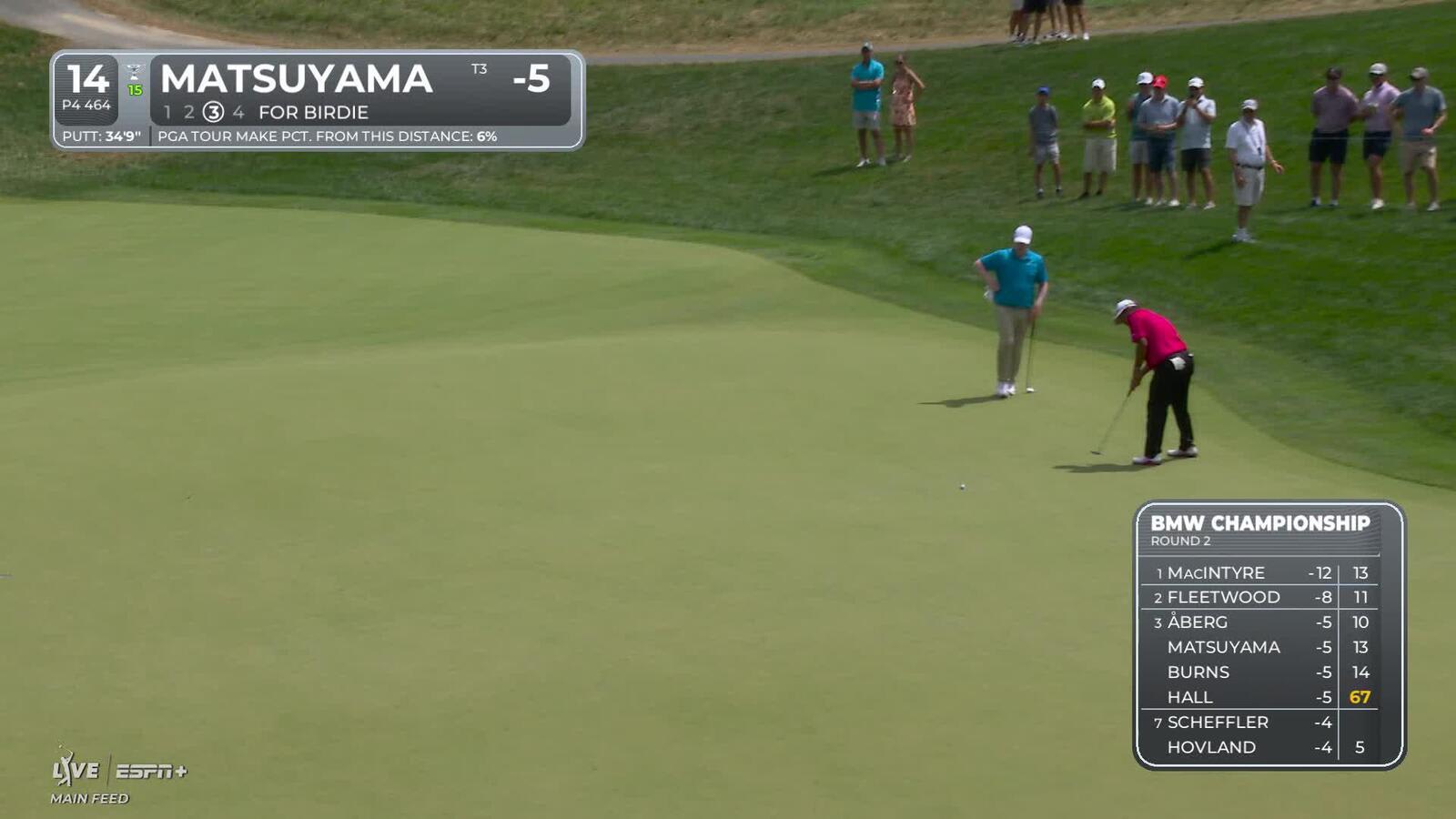 Hideki Matsuyama | Round 2 | 14th hole | Shot 3 | 2025 BMW Championship