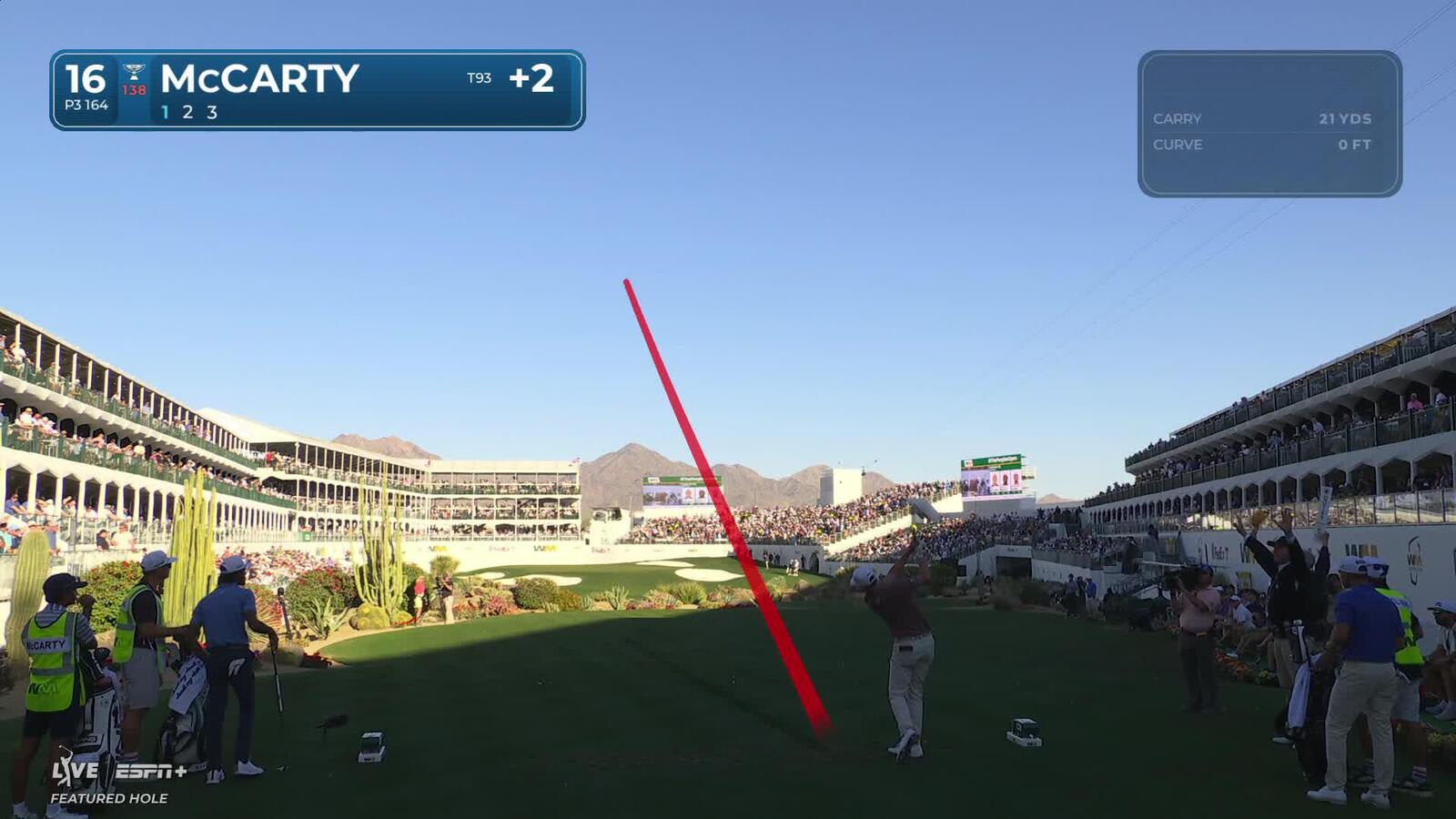 Matt McCarty | Round 1 | 16th hole | Shot 1 | 2025 WM Phoenix Open