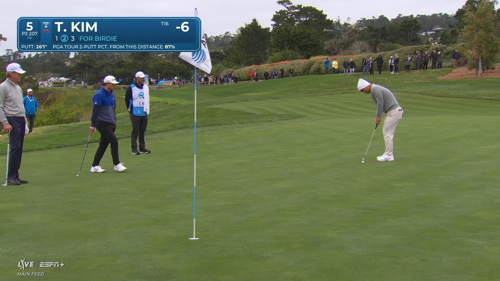 Tom Kim | Round 2 | 5th hole | Shot 3 | 2025 AT&T Pebble Beach