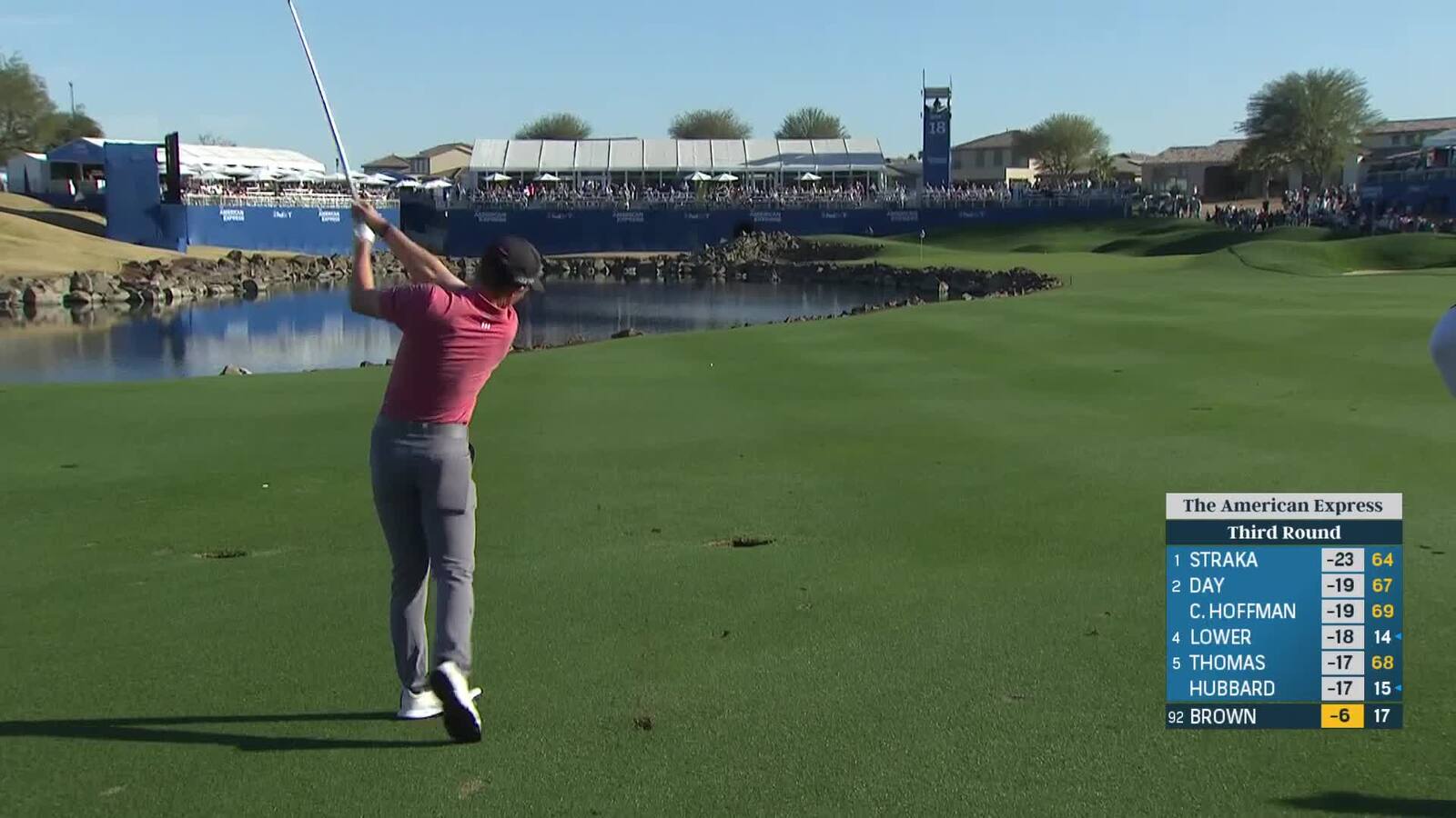 Blades Brown | Round 3 | 18th hole | Shot 2 | 2025 The American Express