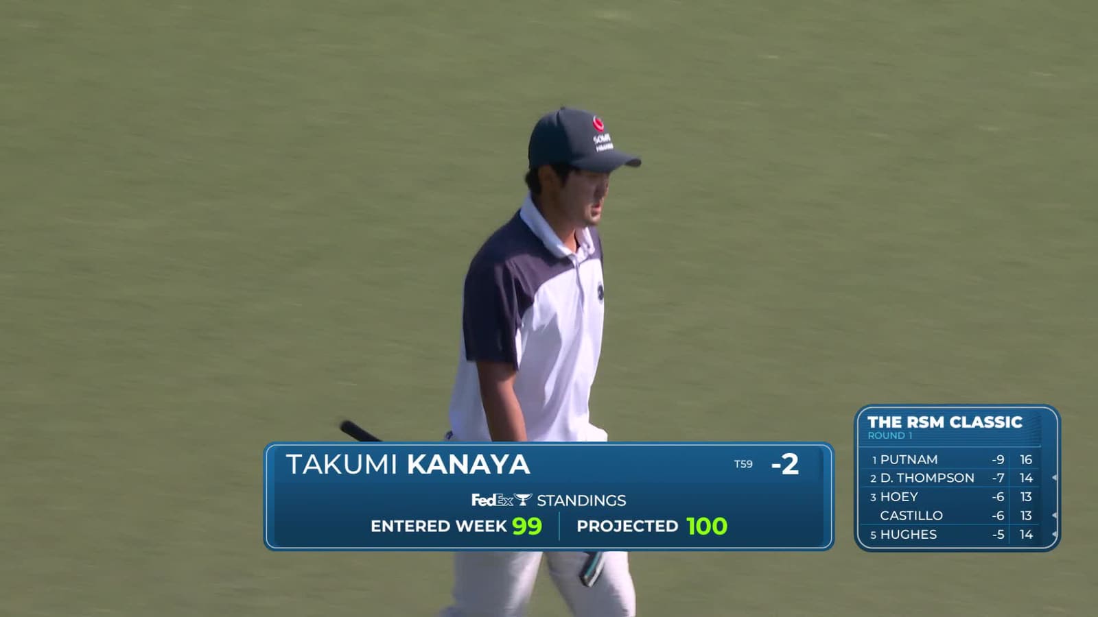 Takumi Kanaya | Round 1 | 13th hole | Shot 3 | 2025 The RSM Classic