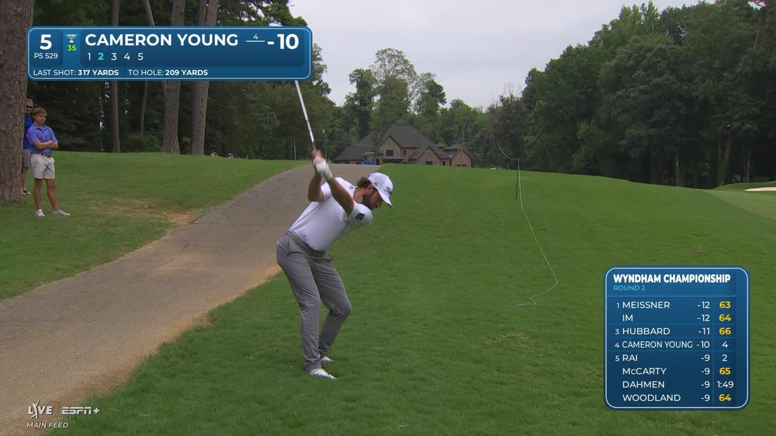 Cameron Young | Round 2 | 5th hole | Shot 2 | 2025 Wyndham