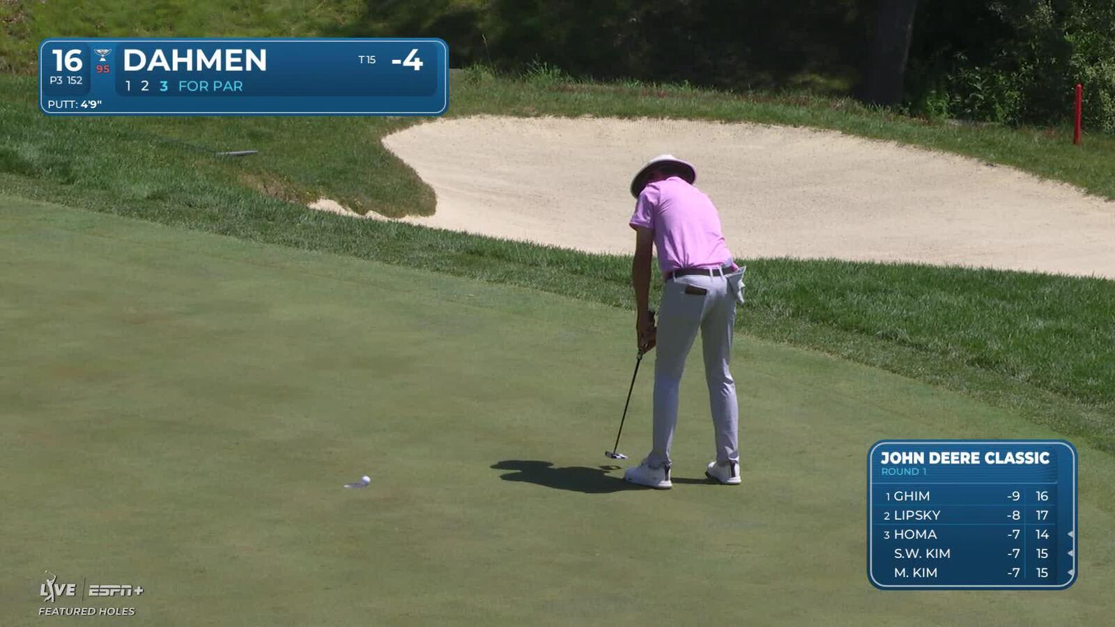 Joel Dahmen | Round 1 | 16th hole | Shot 3 | 2025 John Deere