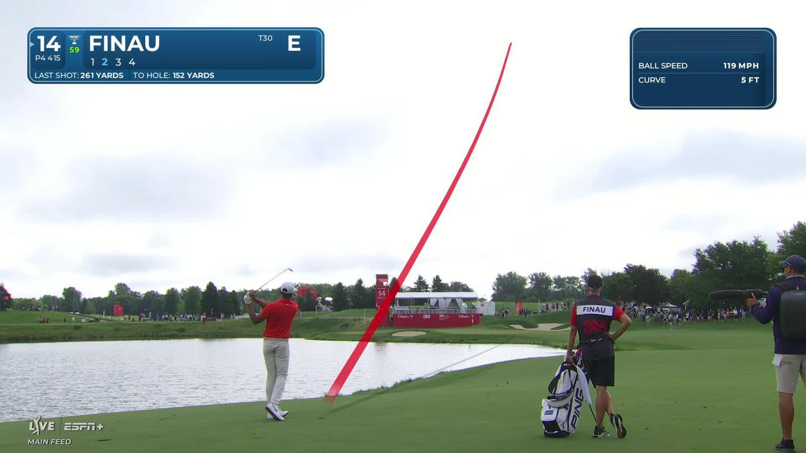Tony Finau | Round 1 | 14th hole | Shot 2 | 2025 3M Open
