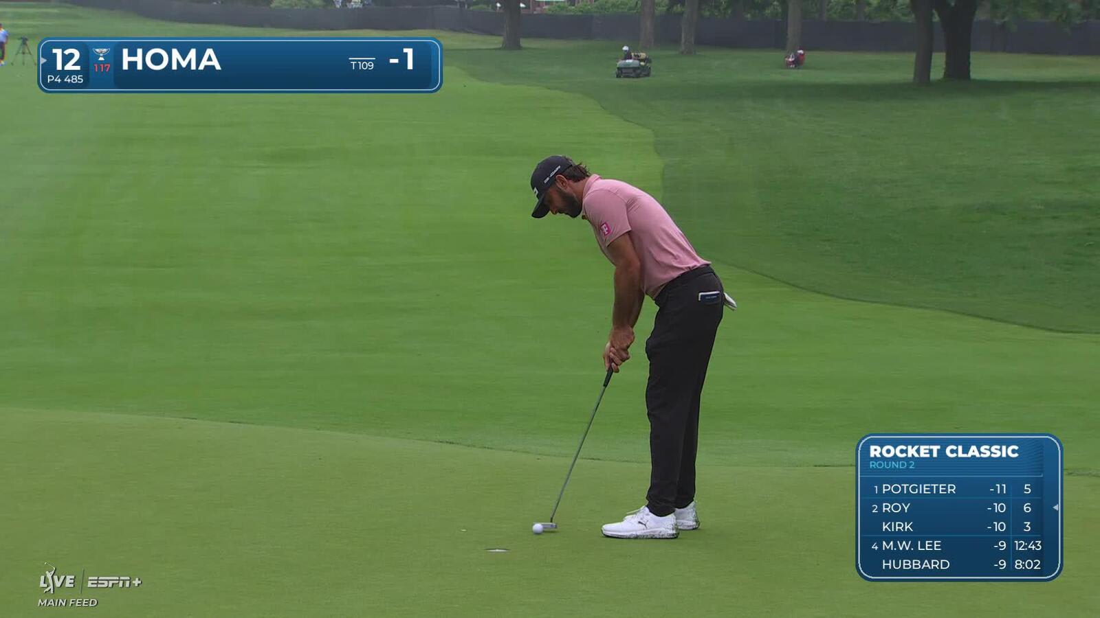 Max Homa | Round 2 | 12th hole | Shot 5 | 2025 Rocket Classic