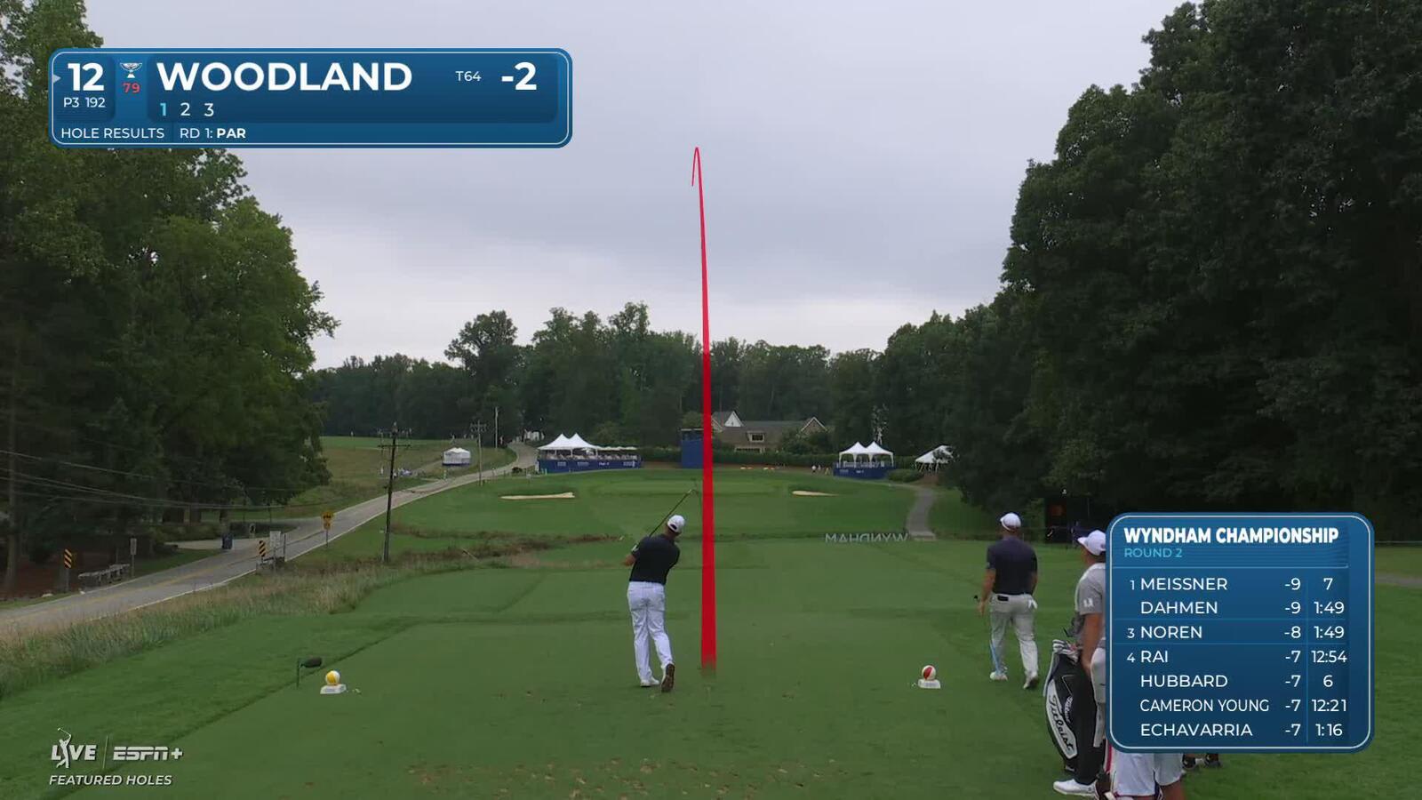 Gary Woodland | Round 2 | 12th hole | Shot 1 | 2025 Wyndham