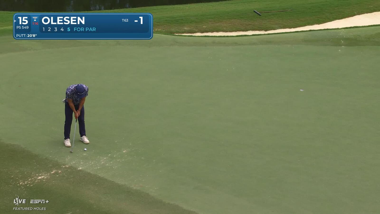 Thorbjørn Olesen | Round 1 | 15th hole | Shot 6 | 2025 Wyndham