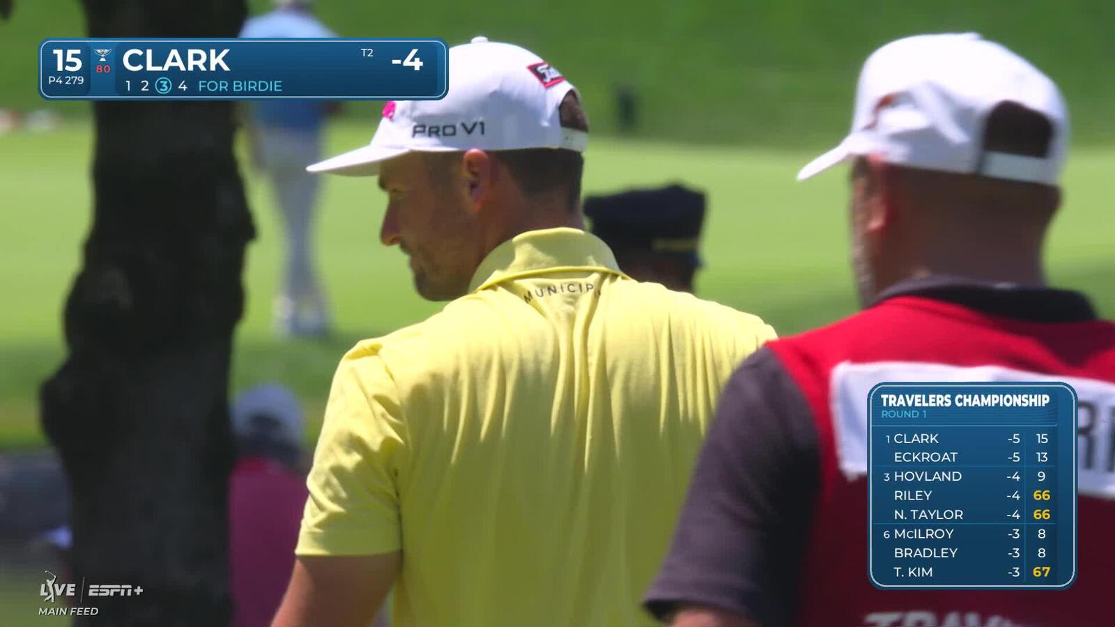 Wyndham Clark | Round 1 | 15th hole | Shot 3 | 2025 Travelers