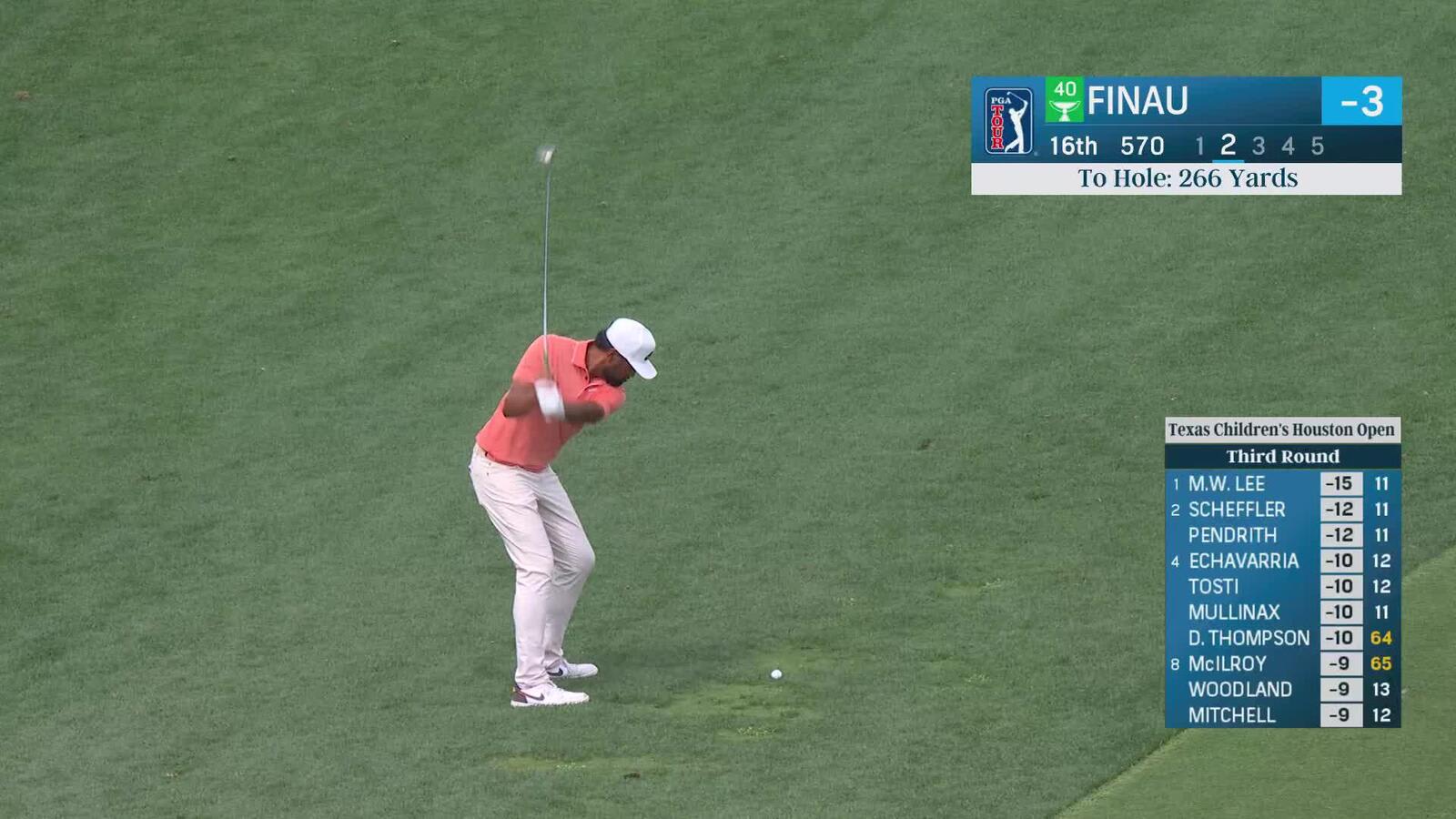 Tony Finau | Round 3 | 16th hole | Shot 2 | 2025 Houston Open