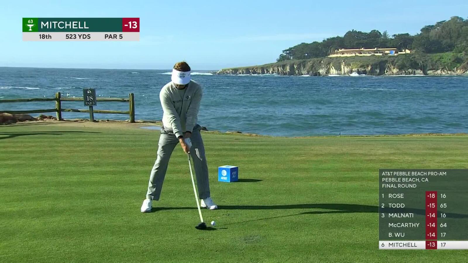 Keith Mitchell | 2023 AT&T Pebble Beach | Round 4 | 18th hole | Shot 1