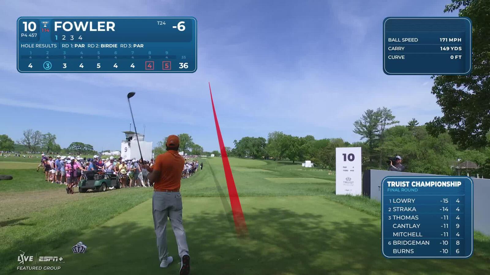 Rickie Fowler | Round 4 | 10th hole | Shot 1 | 2025 Truist Championship