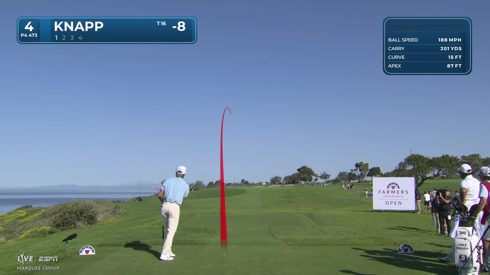 Jake Knapp | Round 3 | 4th hole | Shot 1 | 2026 Farmers