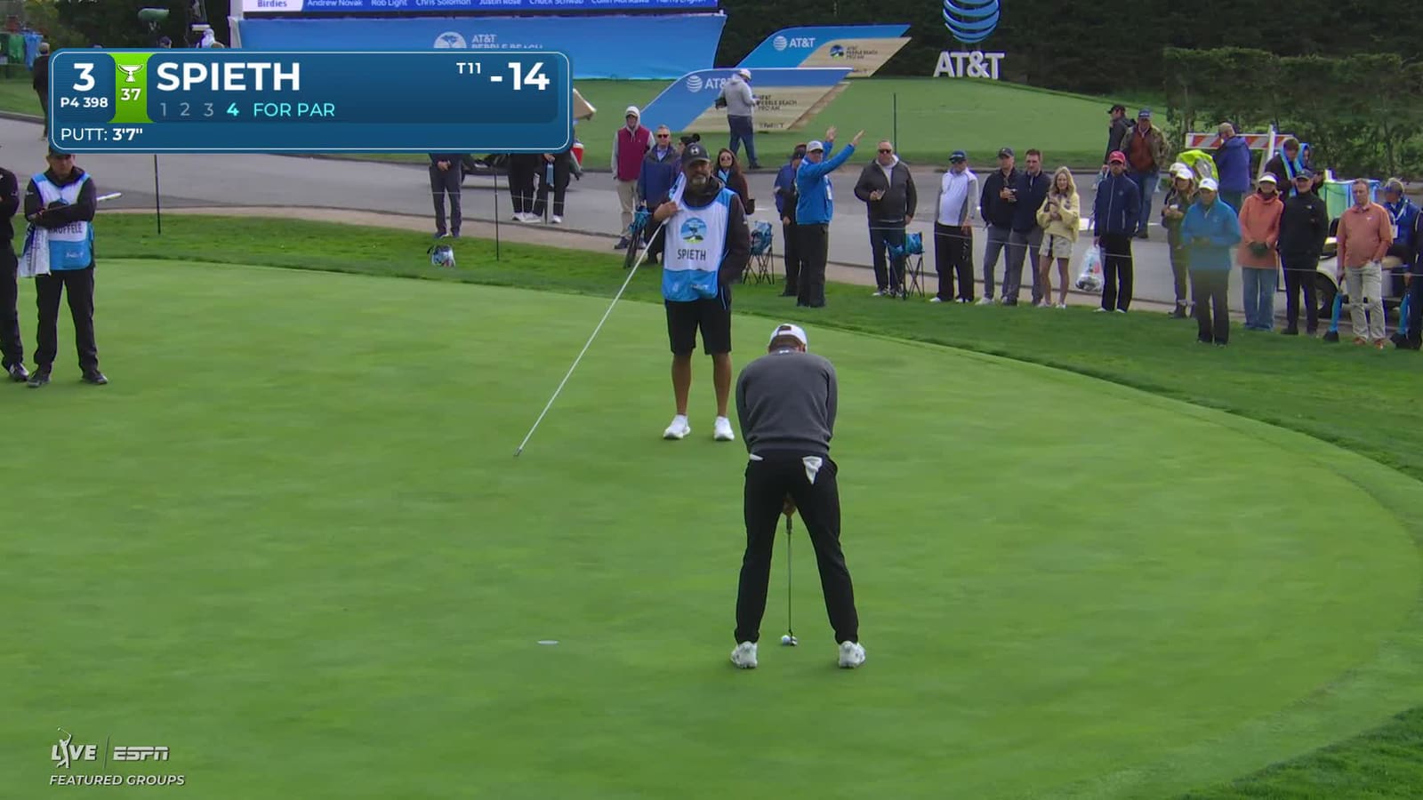 Jordan Spieth | Round 4 | 3rd hole | Shot 4 | 2026 AT&T Pebble Beach