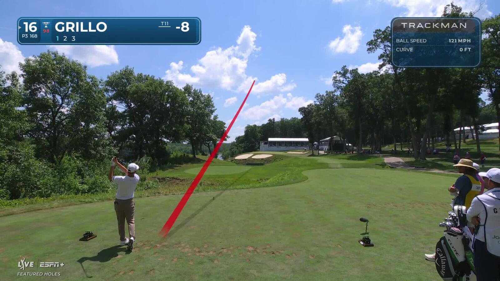 Emiliano Grillo | Round 2 | 16th hole | Shot 1 | 2025 John Deere