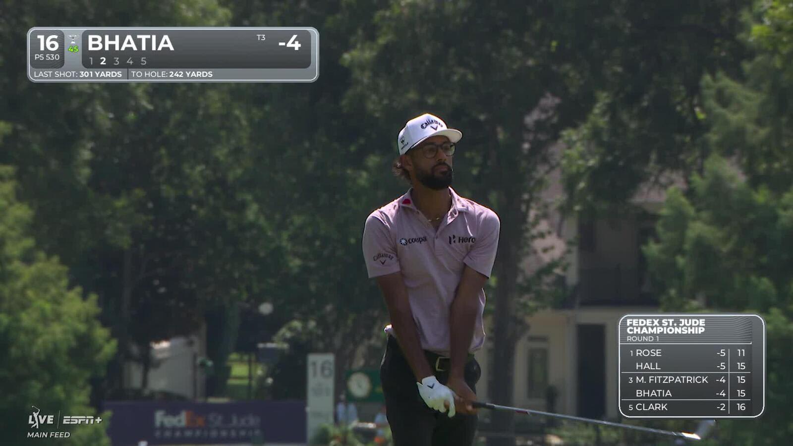 Akshay Bhatia | Round 1 | 16th hole | Shot 2 | 2025 FedEx St. Jude