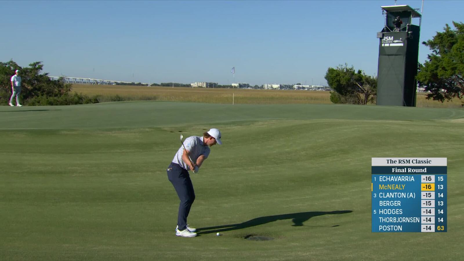 Maverick McNealy | Round 4 | 14th hole | Shot 3 | 2024 The RSM Classic