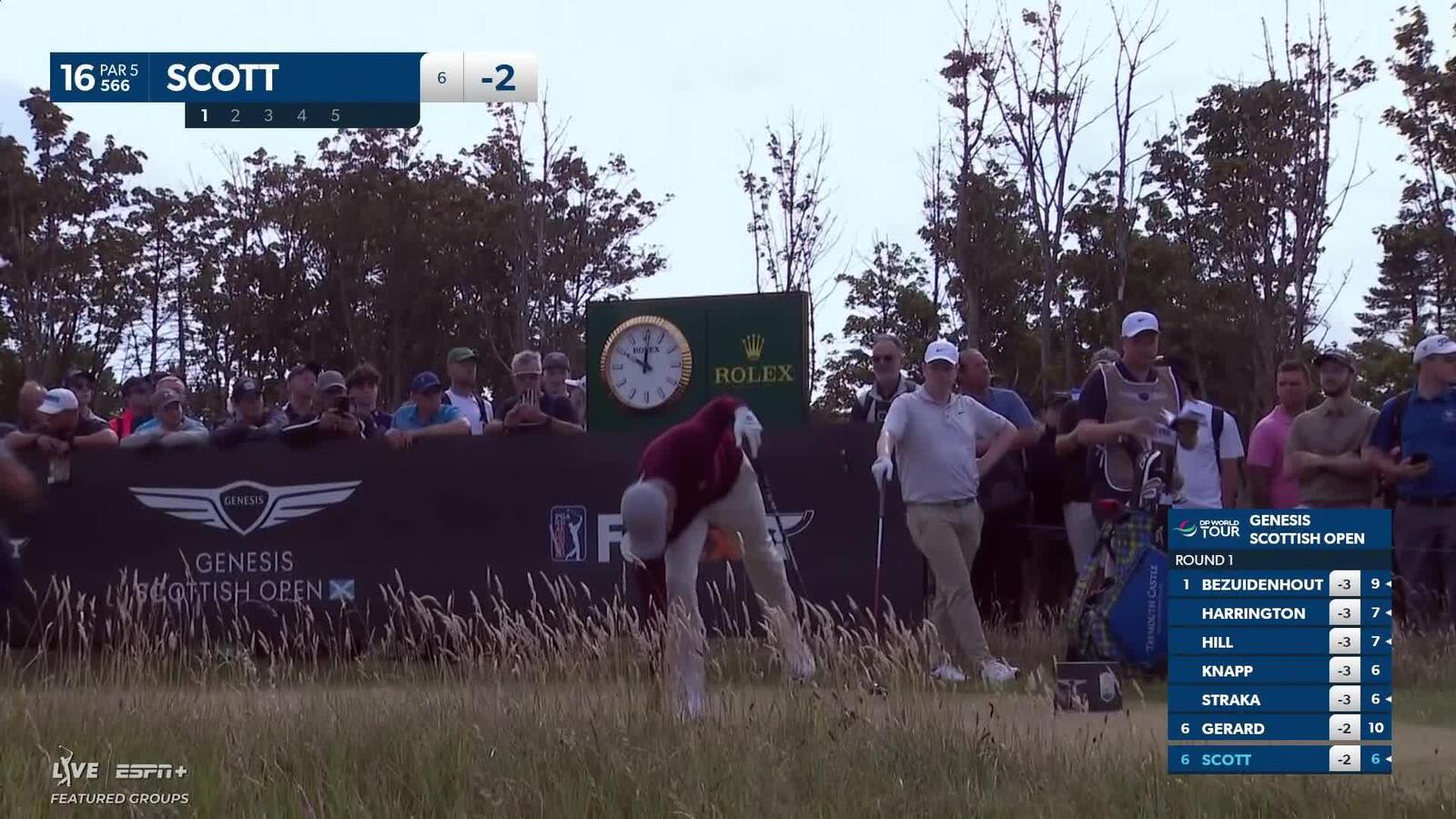 Adam Scott | Round 1 | 16th hole | Shot 1 | 2025 Genesis Scottish Open