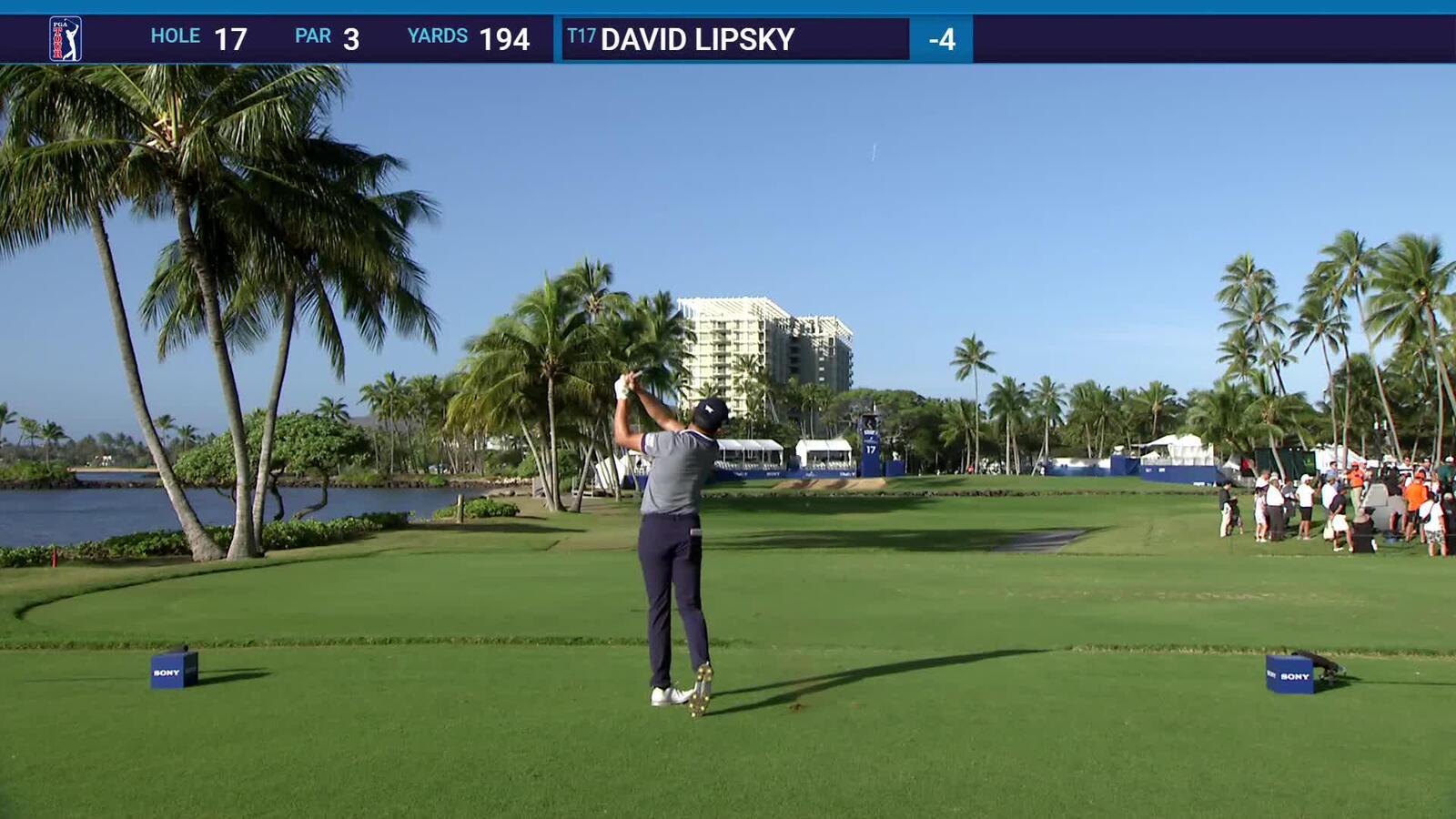 David Lipsky | Round 2 | 17th hole | Shot 1 | 2025 Sony Open
