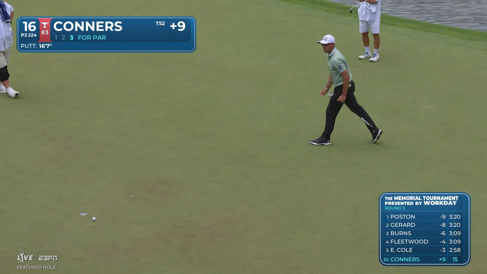 Corey Conners | Round 3 | 16th hole | Shot 3 | 2026 the Memorial