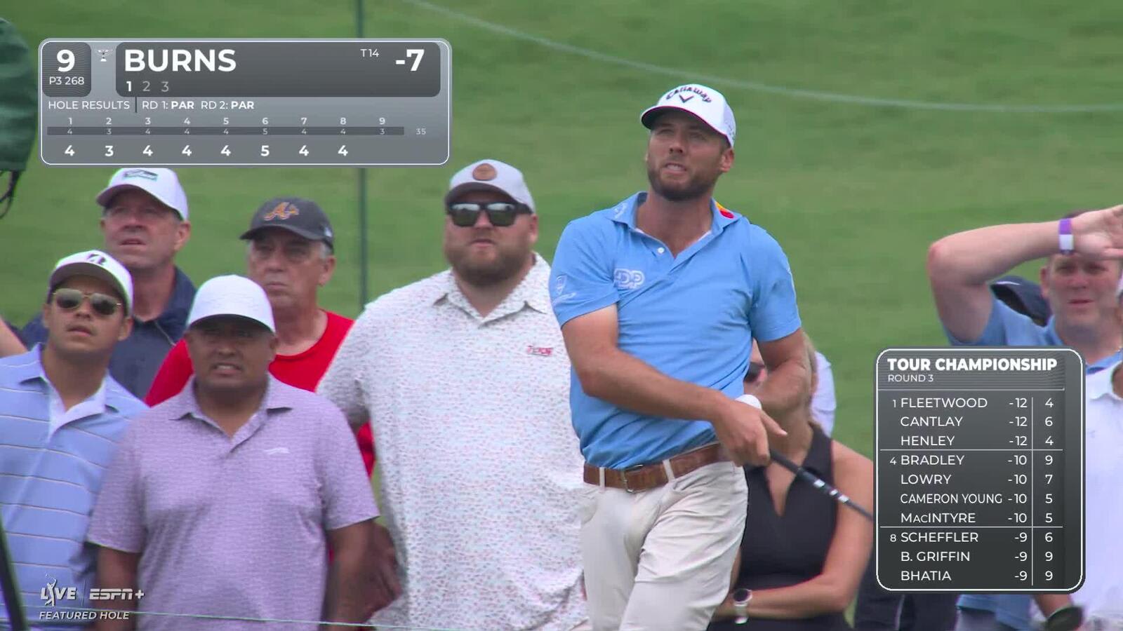 Sam Burns | Round 3 | 9th hole | Shot 1 | 2025 TOUR Championship
