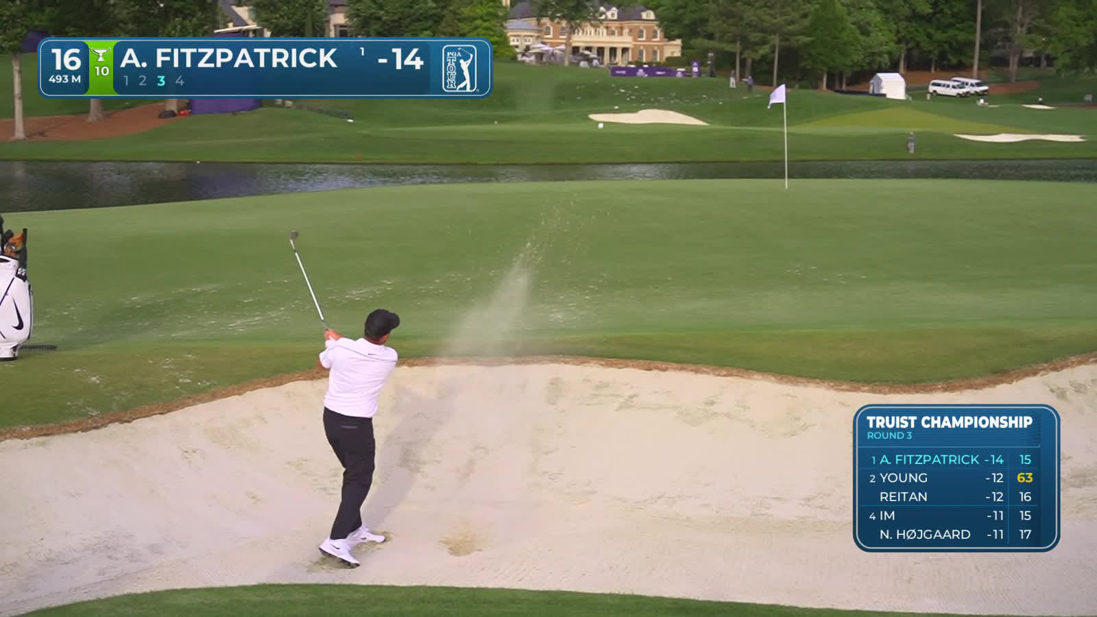 Alex Fitzpatrick | Round 3 | 16th hole | Shot 3 | 2026 Truist Championship